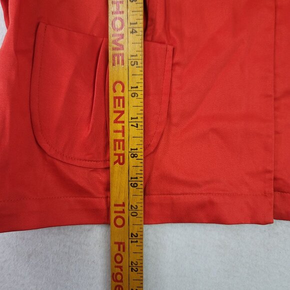 Vintage 90s Sharagano Blouse Jacket L Button Pleated Pockets Red Deadstock NEW - Picture 10 of 10